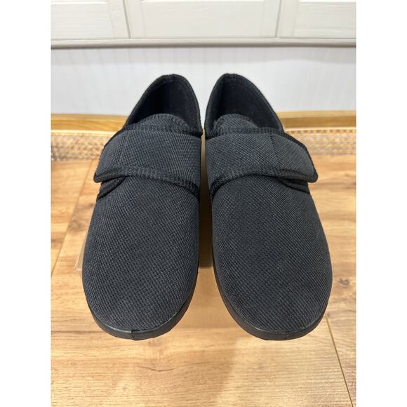 Silververts Unisex Soft Wide Adjustable Black Slippers Size 10 M 12 W NWOB Comfy - Picture 4 of 11